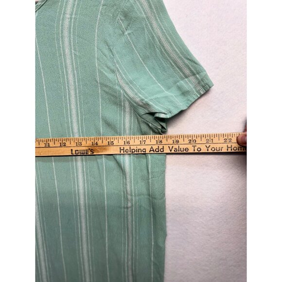 Lauren Conrad Seafoam Horizontal Stripe Short Sleeve Tie Back Blouse Size Large - Picture 3 of 6